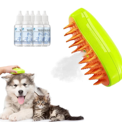 Cozyk™ Patented Exclusive Rechargeable Steam Pet Brush (95°F-113°F) for Pet Bathing